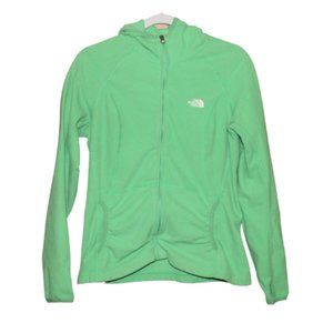 The North Face Ladies Full Zip Sweater Hooded Green Size Large